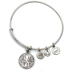Alex and Ani Charm Bracelet Silver Gold Finish - Expands 2"- 3.5"
